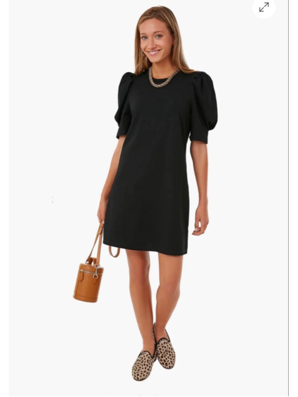 Women's Pomander Place lo Black Puff Sleeve Mini Dress XS